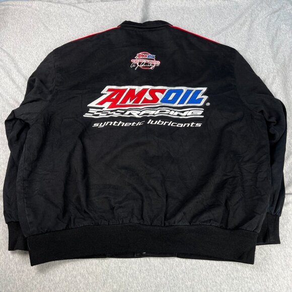 Vintage Jeff Hamilton JH Design Nascar Amsoil Twill Bomber Jacket Men's Size XL - Picture 2 of 14
